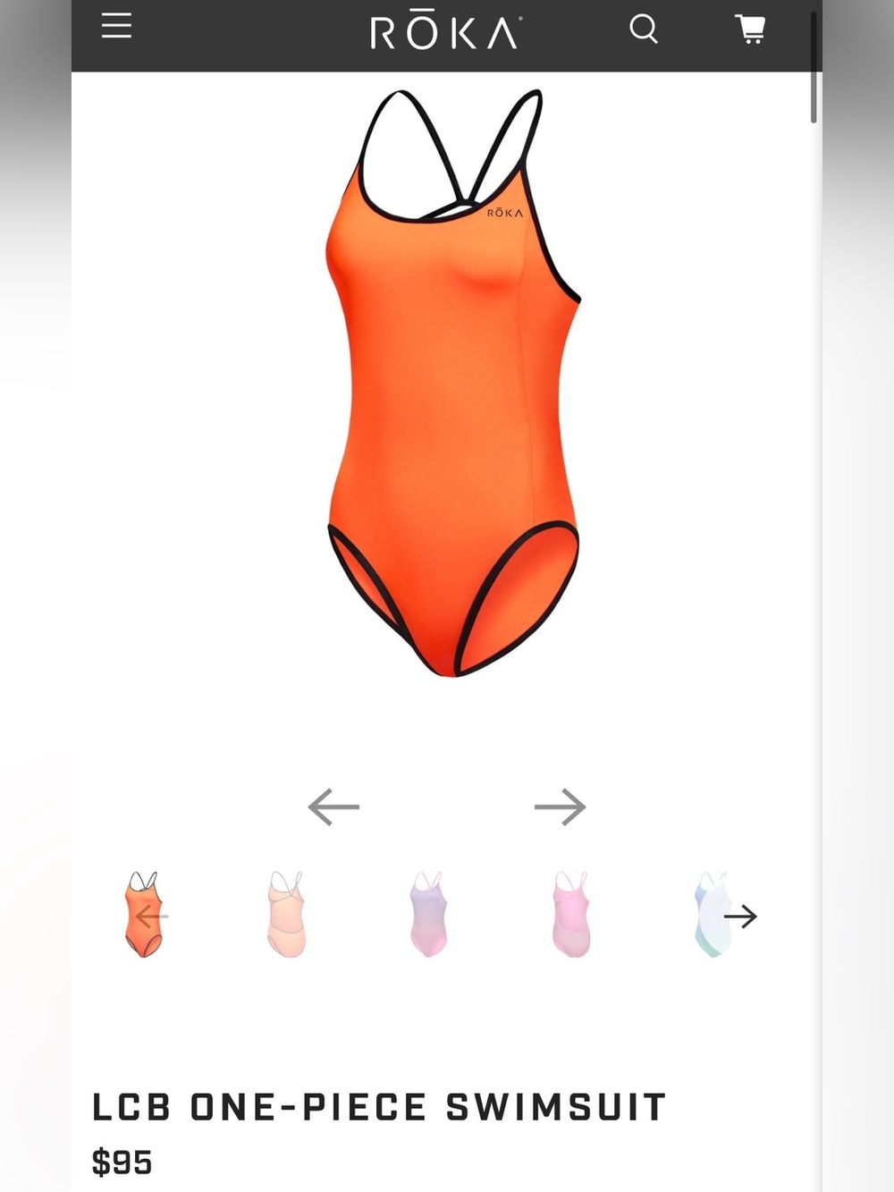 Roka LCB One-Piece Swimsuit in Orange